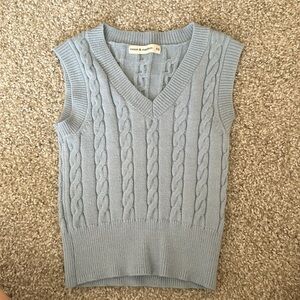 Light blue cropped sweater vest